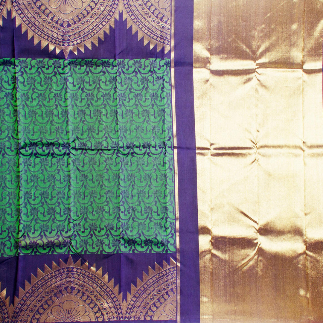 Kuberan Green Blue Kanchivaram Silk Saree