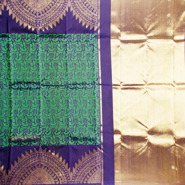Kuberan Green Blue Kanchivaram Silk Saree