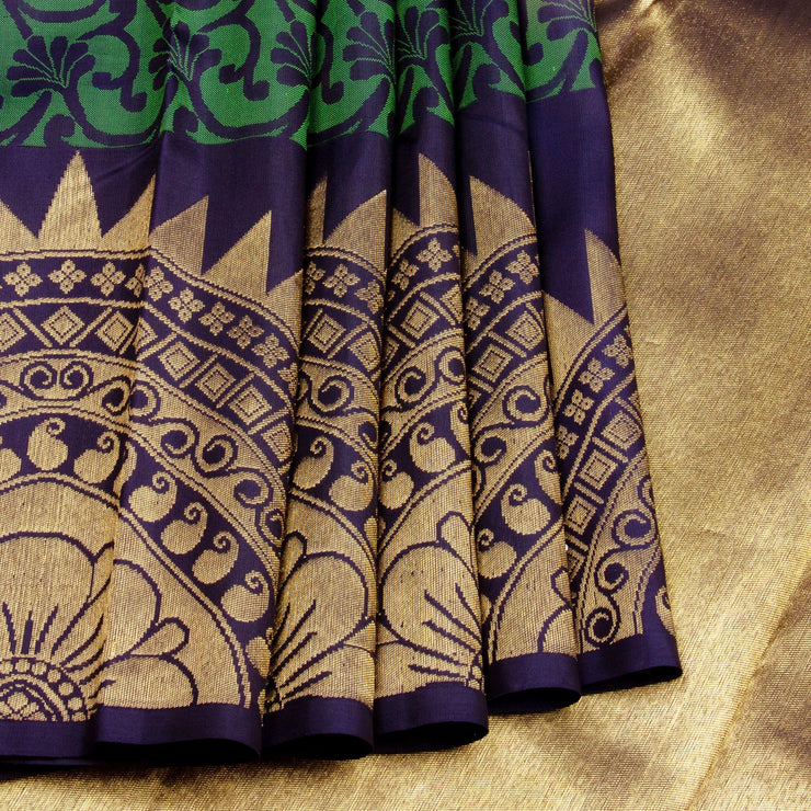 Kuberan Green Blue Kanchivaram Silk Saree