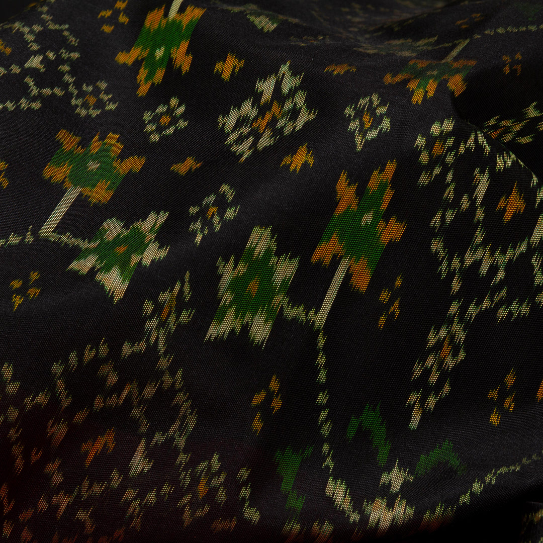 Kuberan Green Red Ikkat Silk Saree