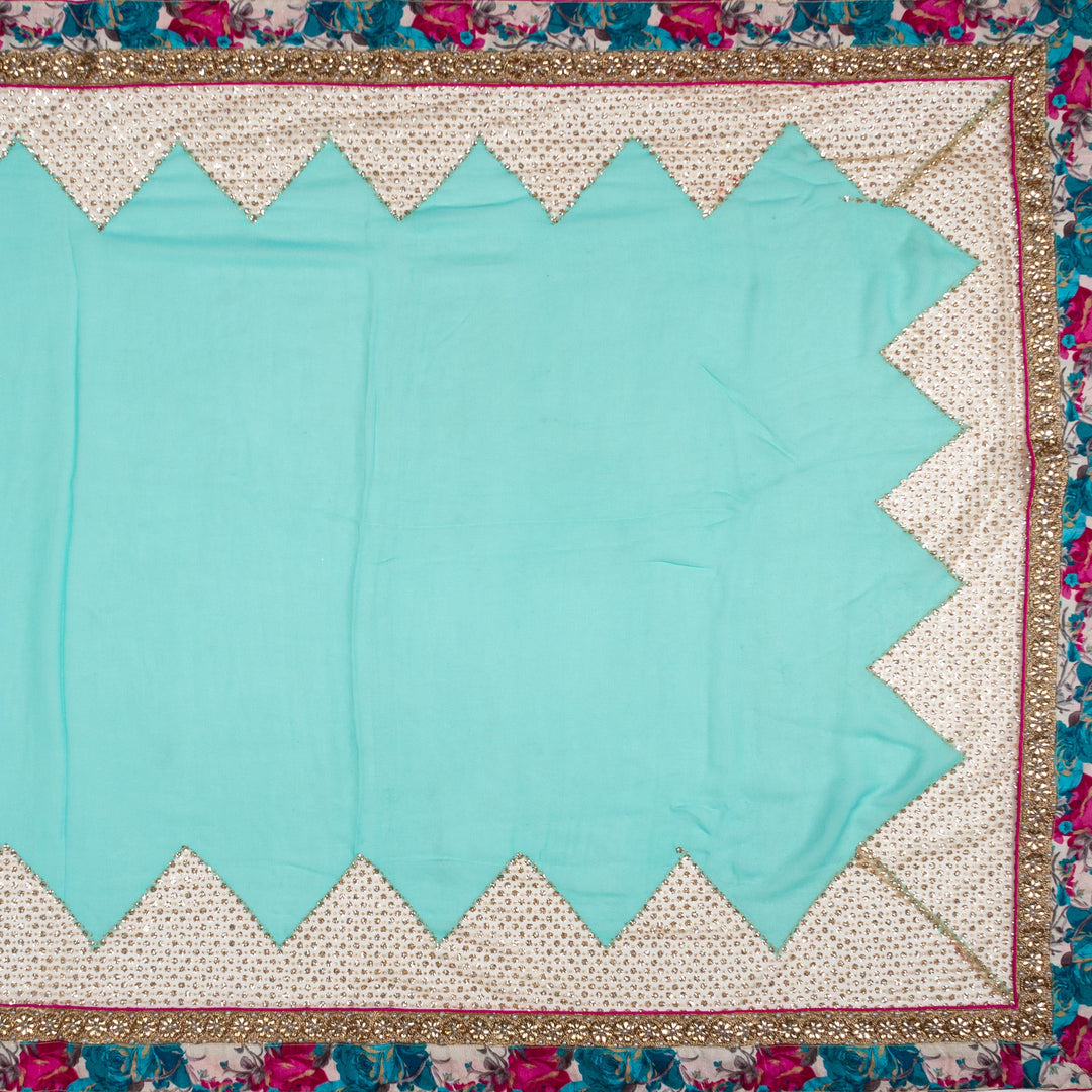 Kuberan Sky Blue Georgette Saree