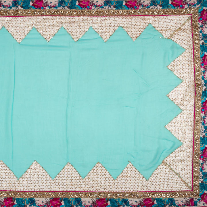 Kuberan Sky Blue Georgette Saree