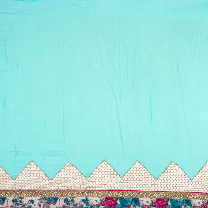 Kuberan Sky Blue Georgette Saree