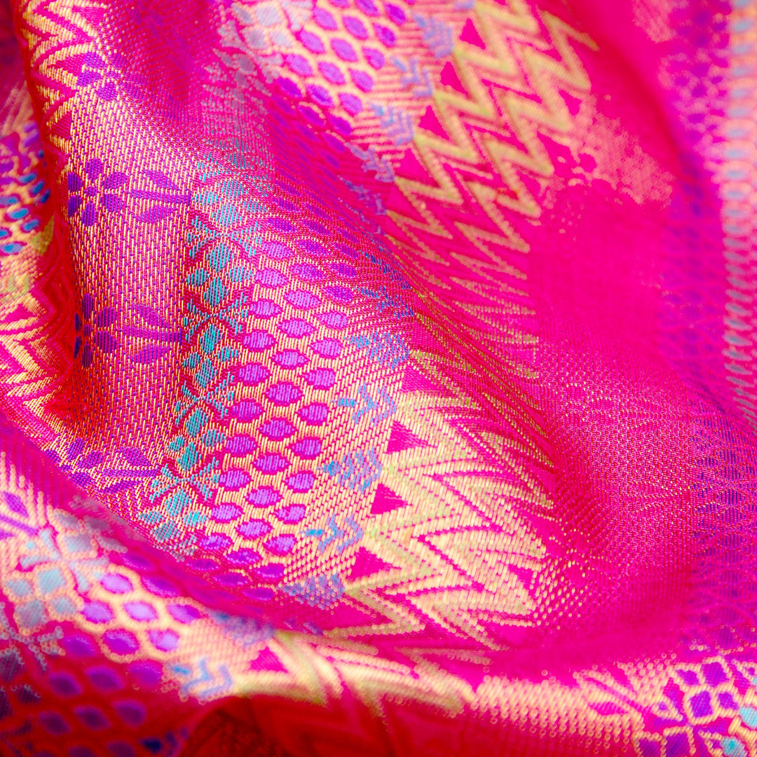 Kuberan Rani Pink Kanchivaram Silk Saree