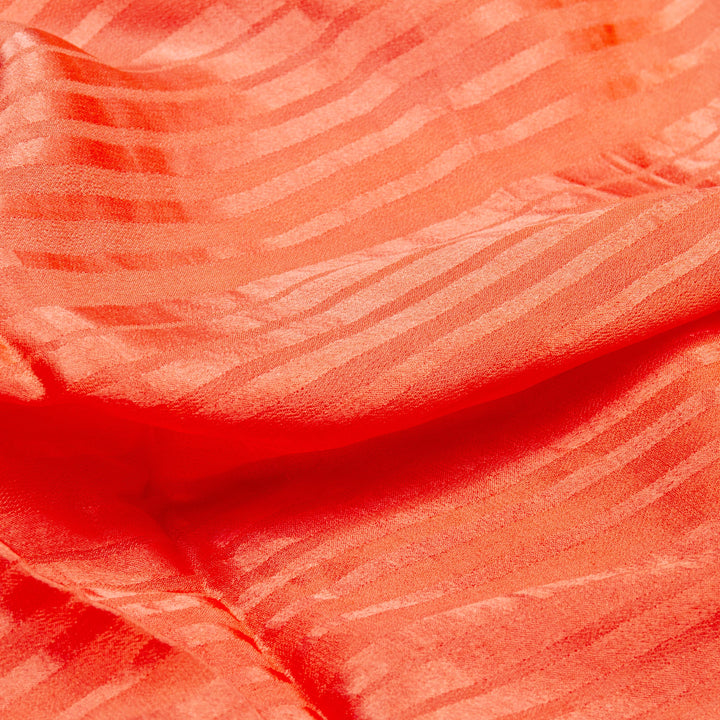 Kuberan Peach Satin Georgette Saree