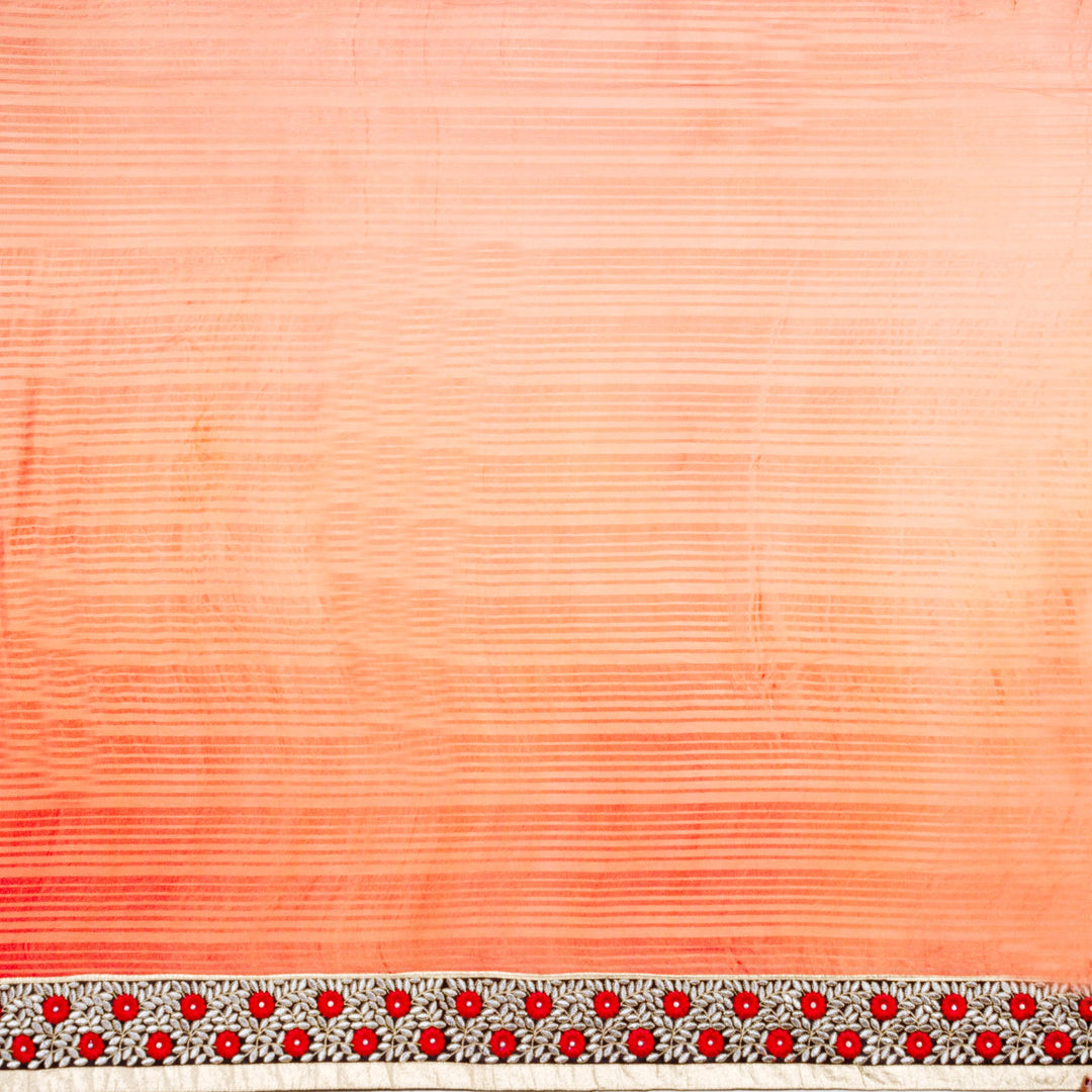 Kuberan Peach Satin Georgette Saree