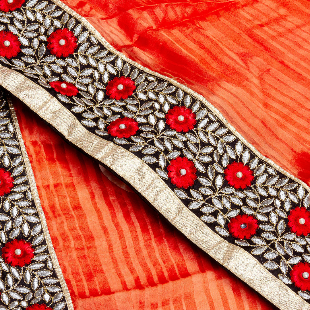 Kuberan Peach Satin Georgette Saree