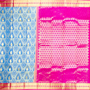 Kuberan Blue Pink Kanchivaram Silk Saree