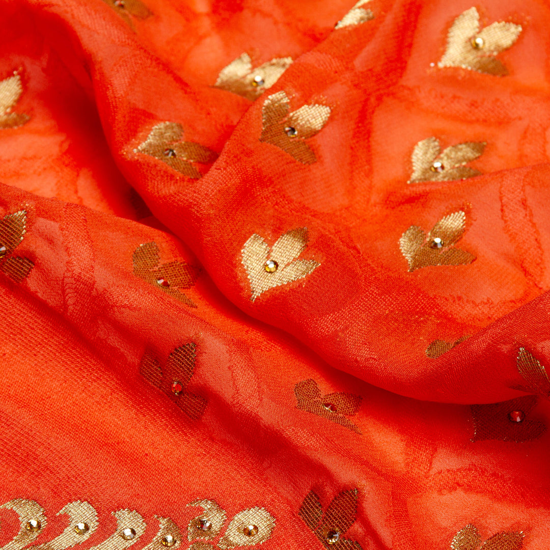 Kuberan Orange Georgette Saree