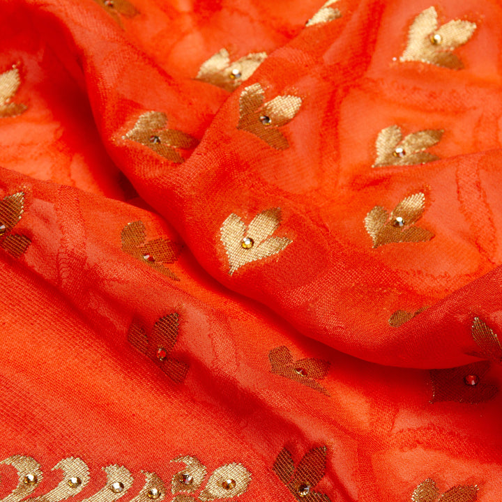 Kuberan Orange Georgette Saree