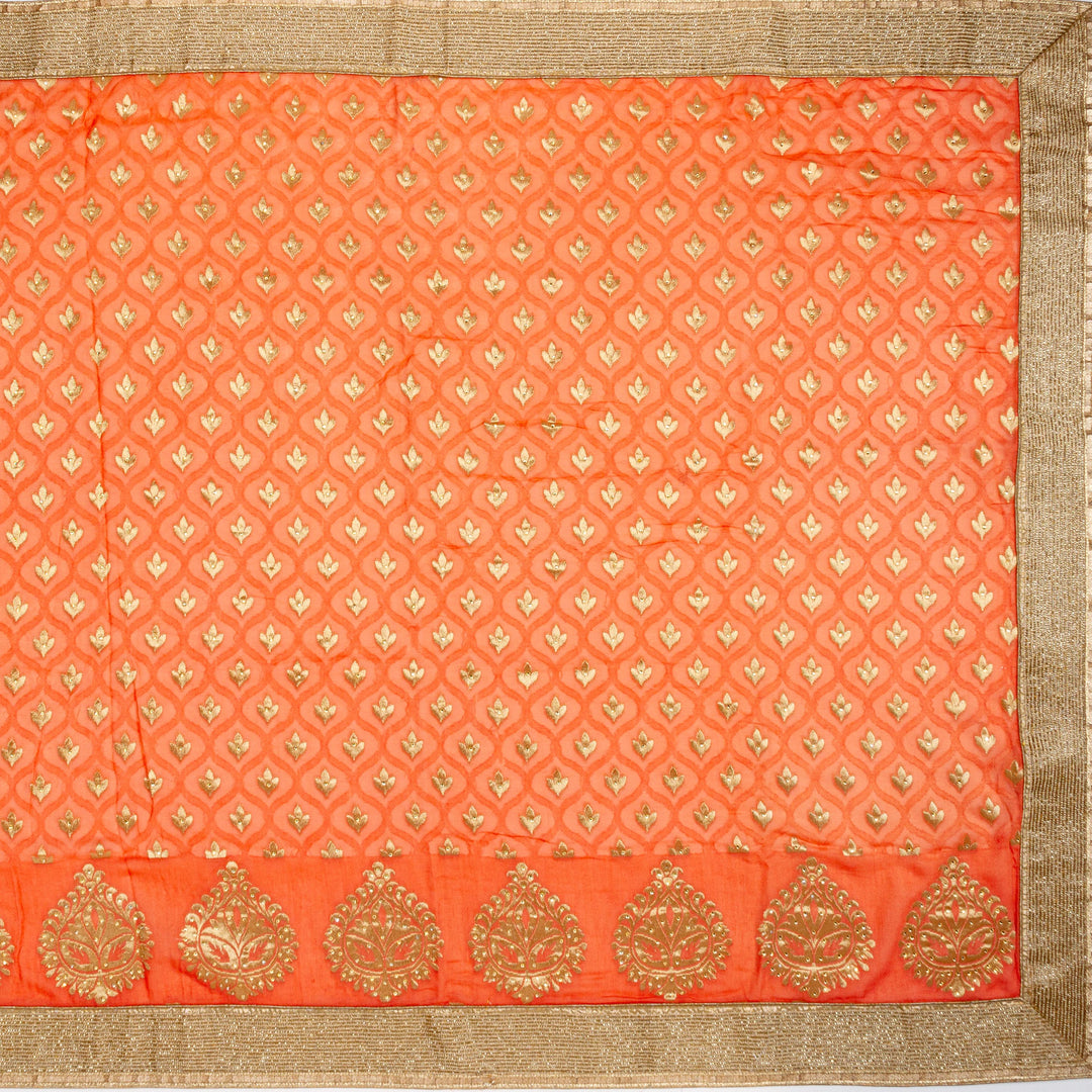 Kuberan Orange Georgette Saree