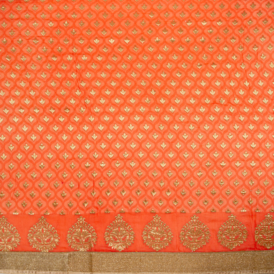 Kuberan Orange Georgette Saree