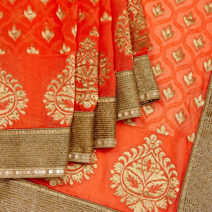 Kuberan Orange Georgette Saree