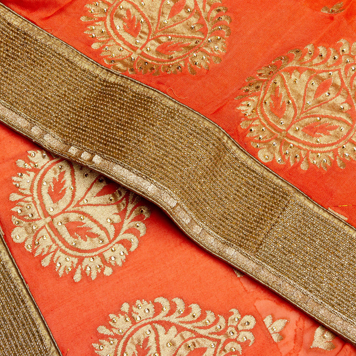 Kuberan Orange Georgette Saree