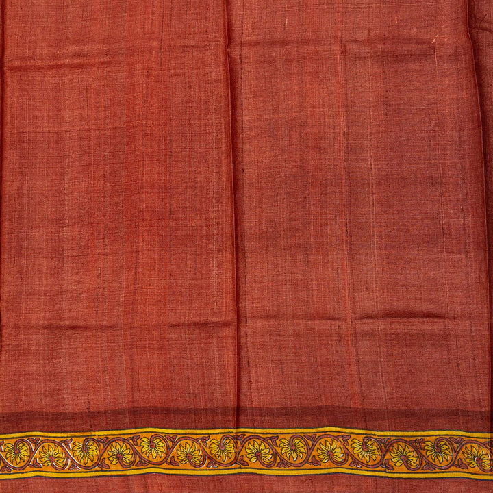Kuberan Brown Grey Tussar Pure Silk Saree