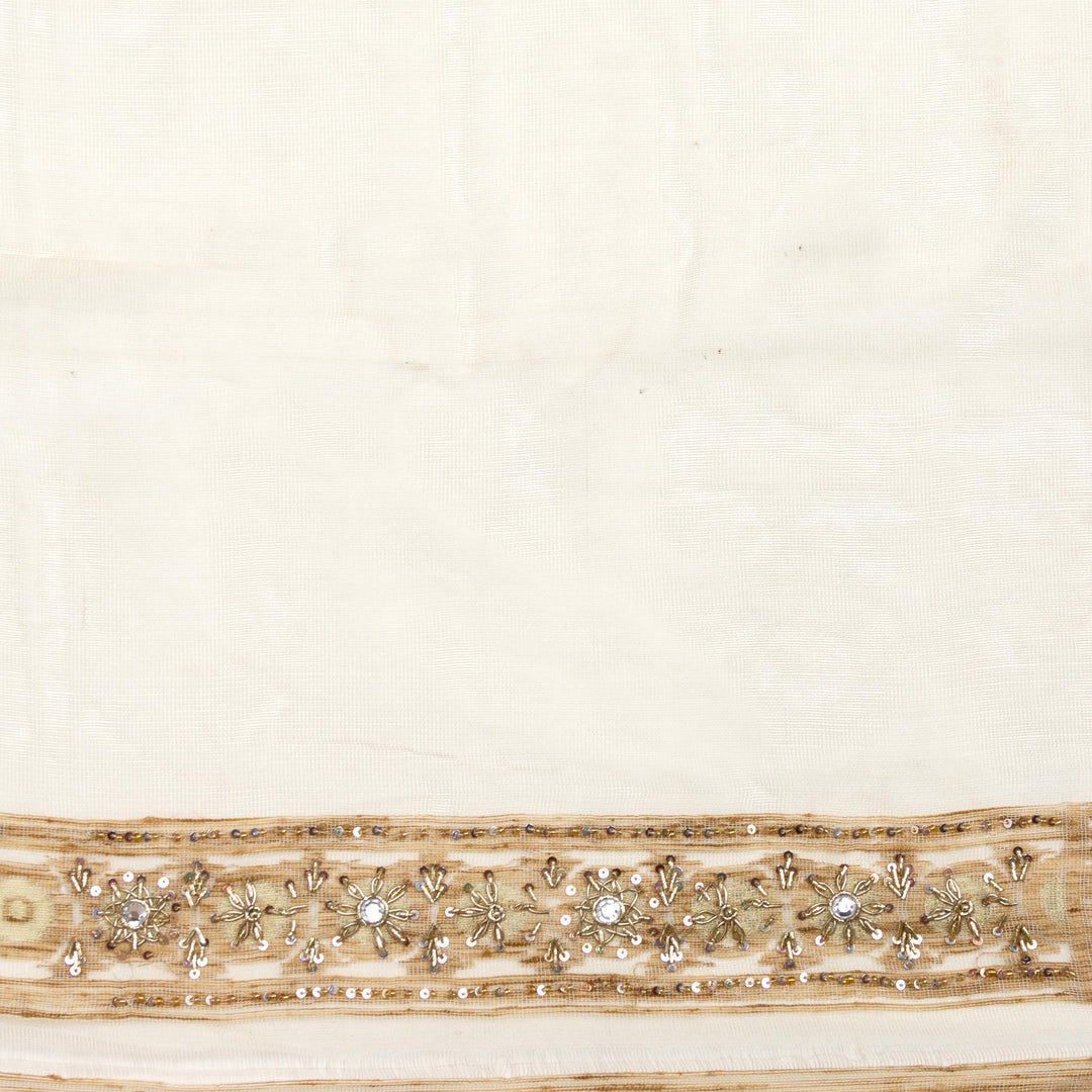 Kuberan Off white Net Khadi Saree