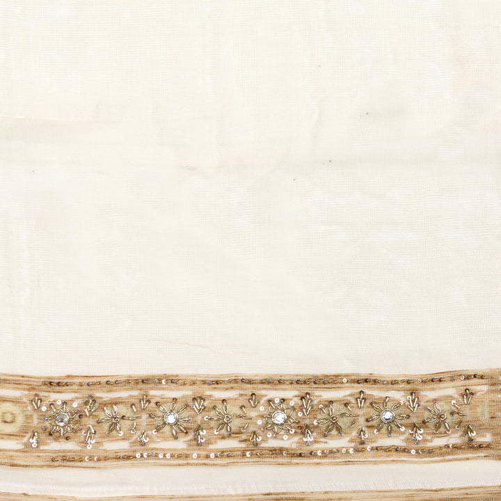 Kuberan Off white Net Khadi Saree