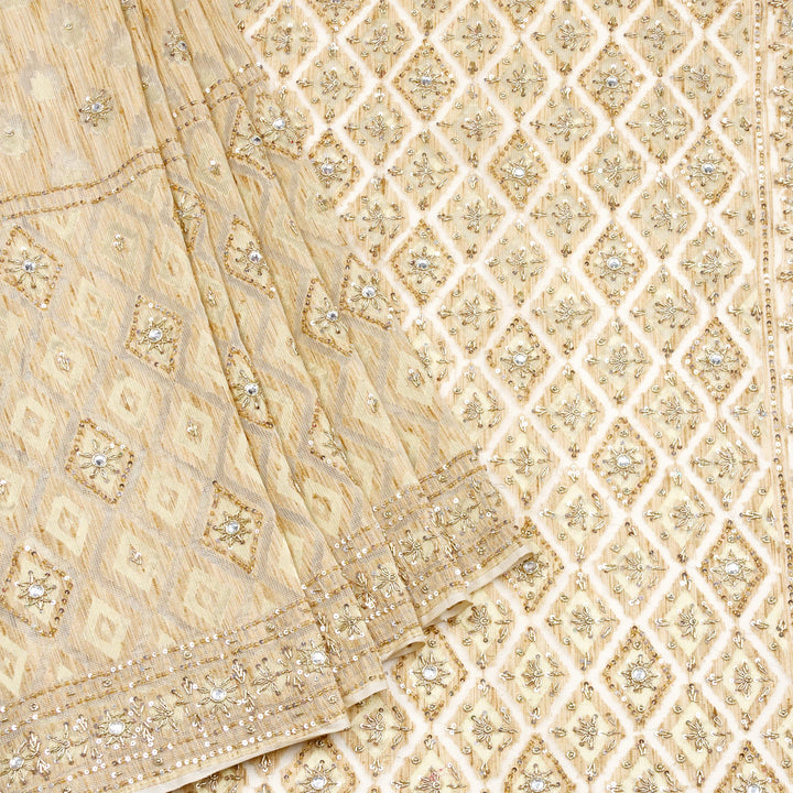 Kuberan Off white Net Khadi Saree