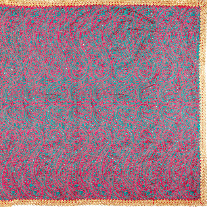 Kuberan Blue Red Georgette Saree