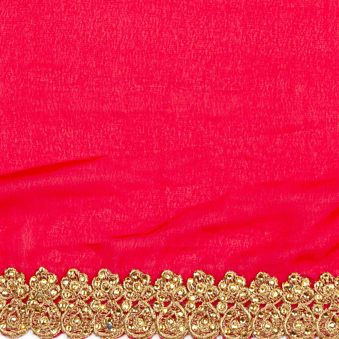 Kuberan Blue Red Georgette Saree