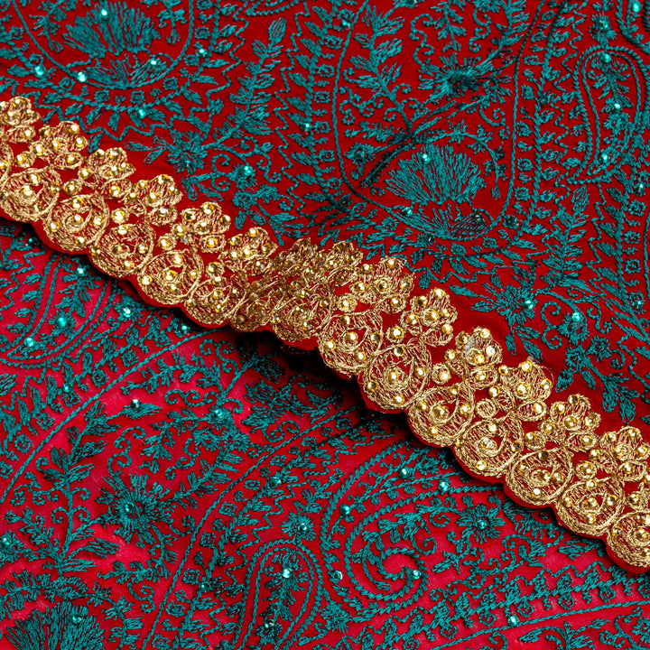 Kuberan Blue Red Georgette Saree