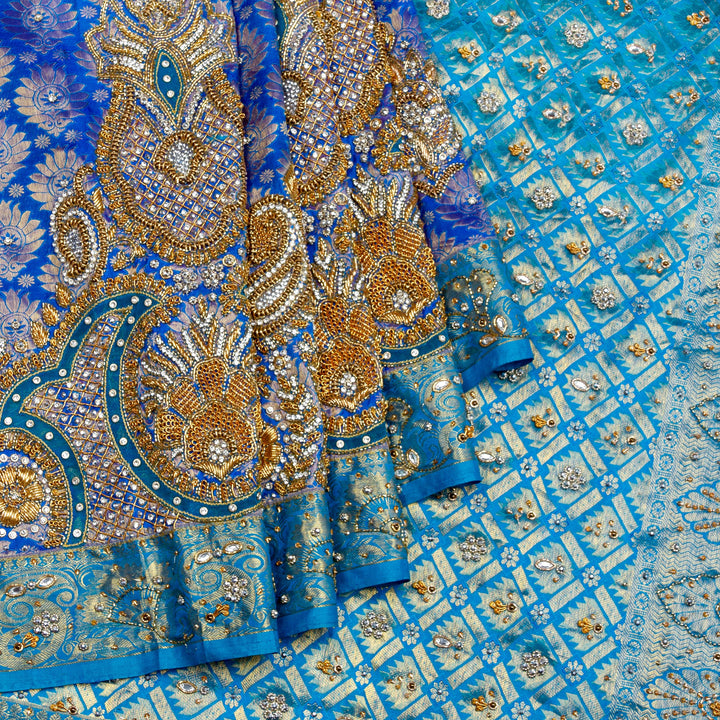 Kuberan Blue Silk Saree