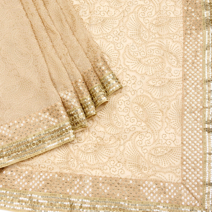 Kuberan Cream Georgette Saree