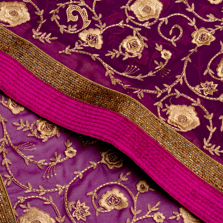 Kuberan Purple Georgette Saree