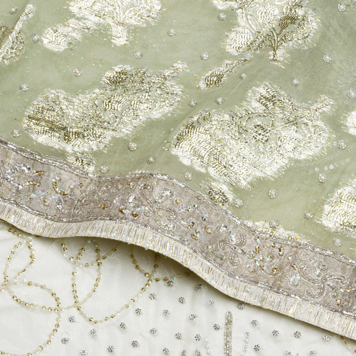 Kuberan Pista Green Shimmer Georgette Saree