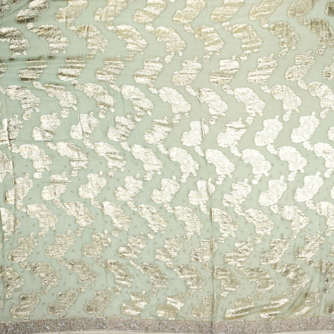 Kuberan Pista Green Shimmer Georgette Saree