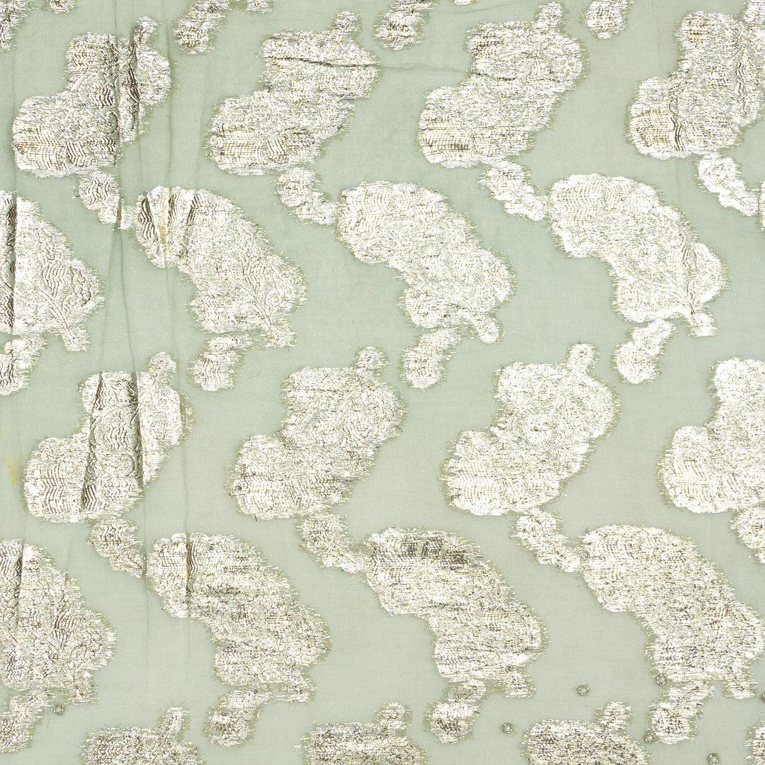 Kuberan Pista Green Shimmer Georgette Saree