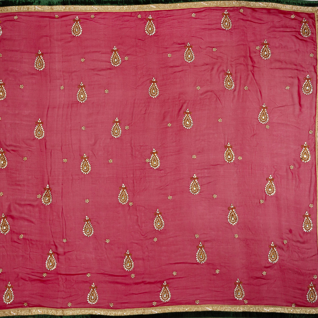 Kuberan Red Maroon Crepe Saree