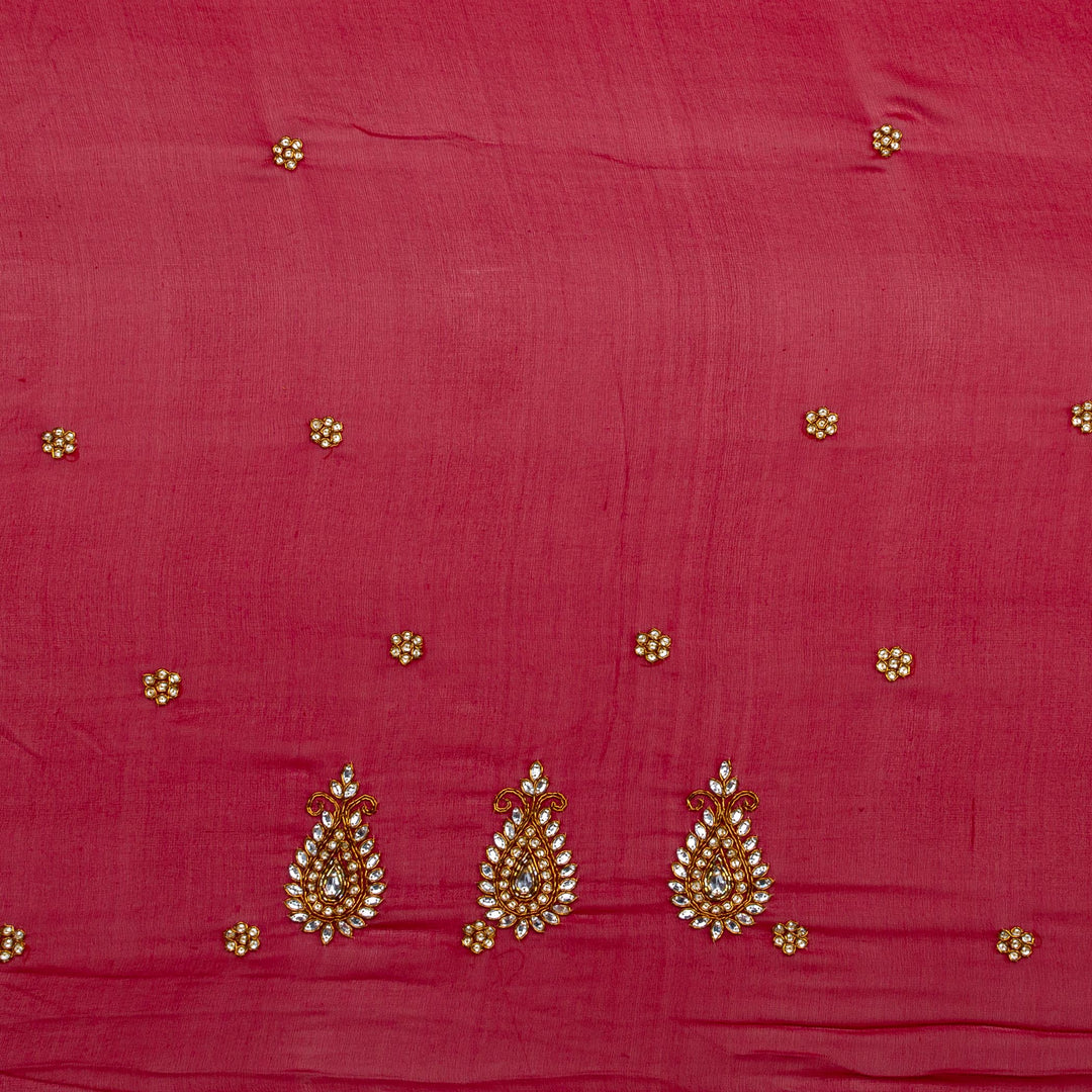 Kuberan Red Maroon Crepe Saree