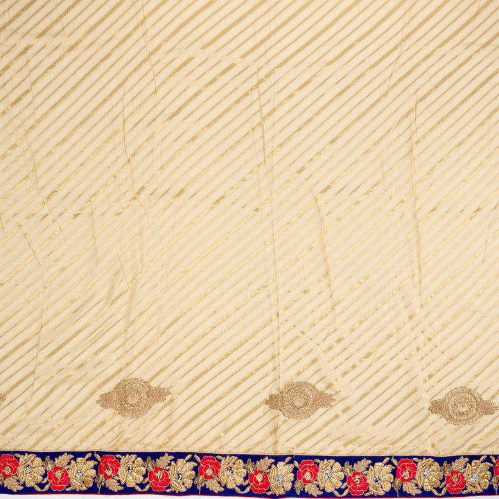 Kuberan Orange Cream Georgette Saree