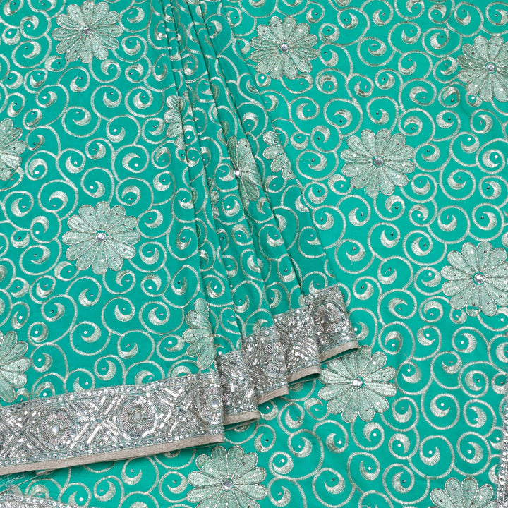 Kuberan Blue Georgette Saree