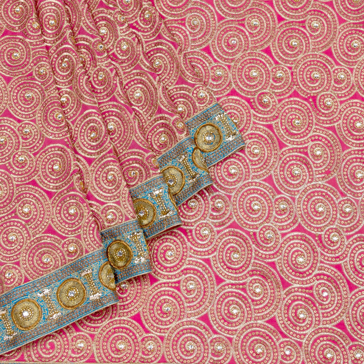 Kuberan Pink crepe Saree