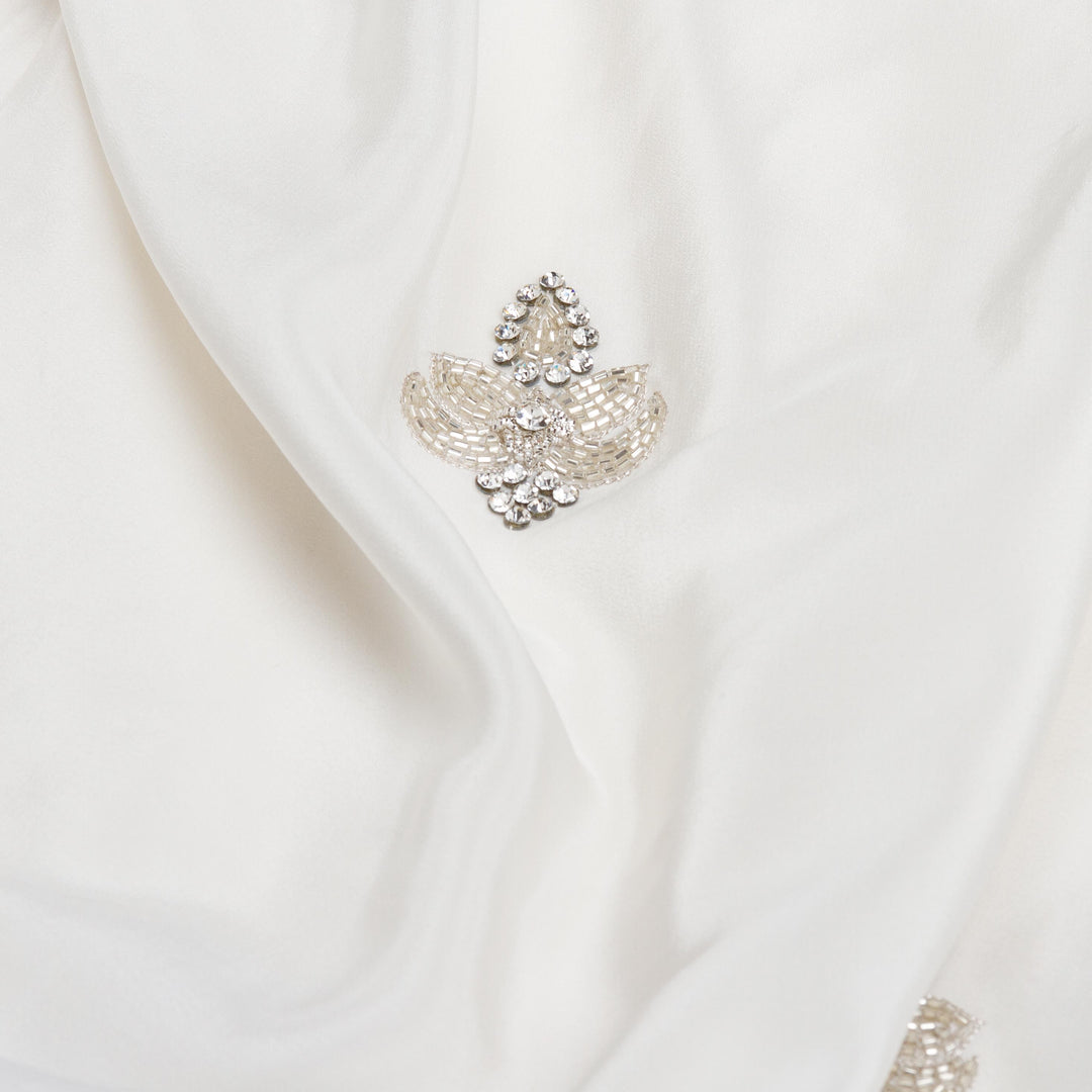 Kuberan White Crepe Saree