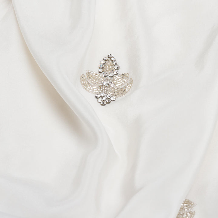 Kuberan White Crepe Saree