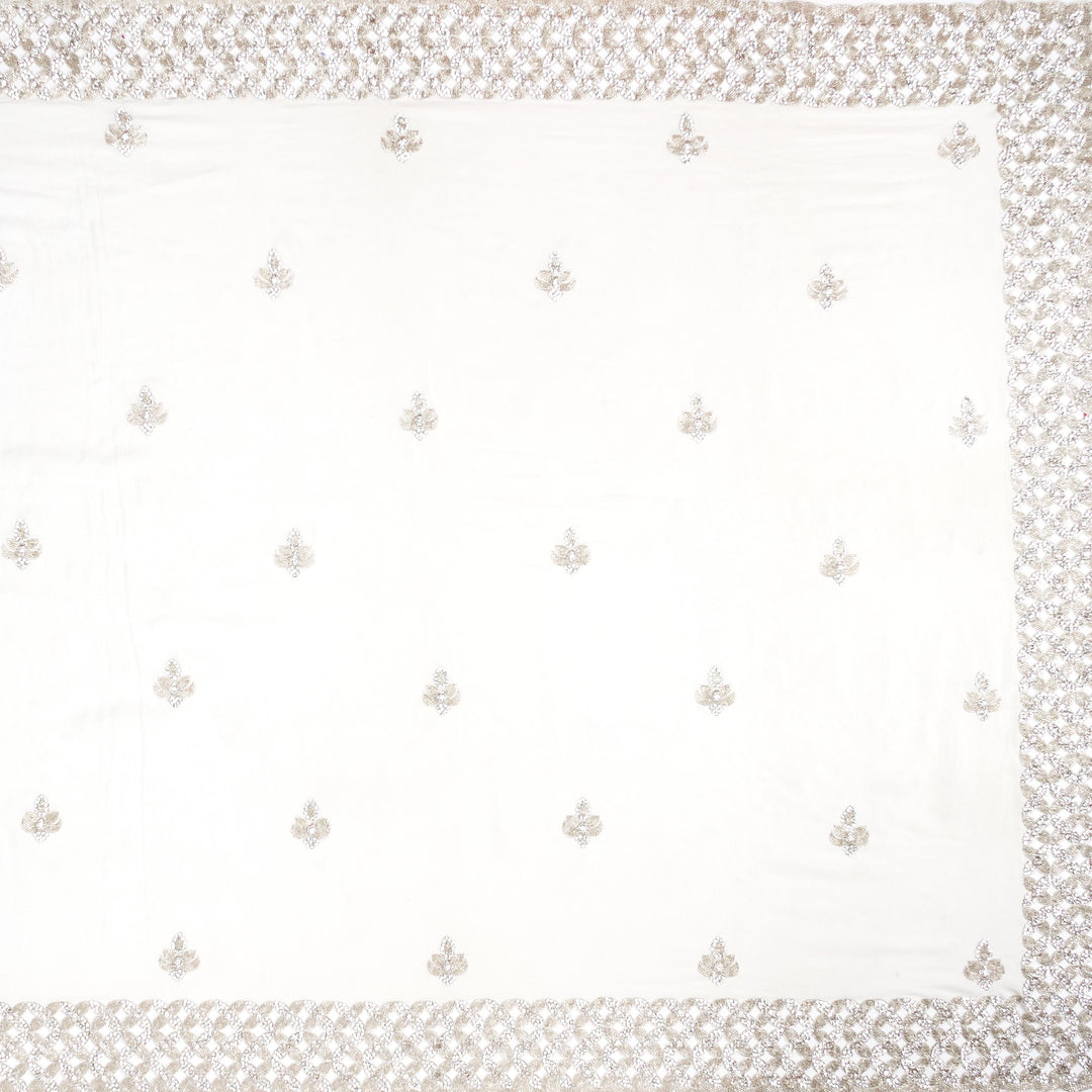 Kuberan White Crepe Saree