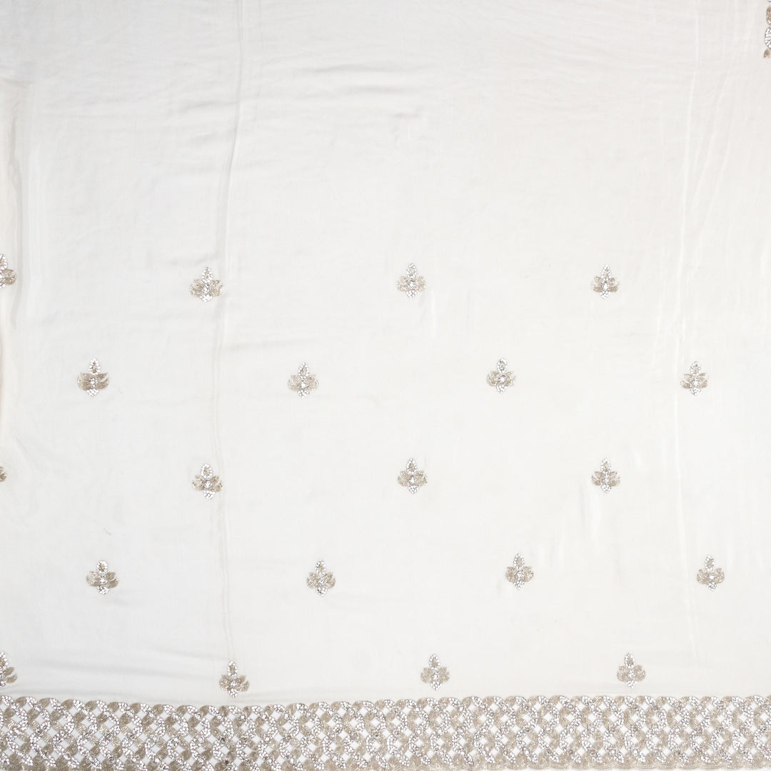 Kuberan White Crepe Saree