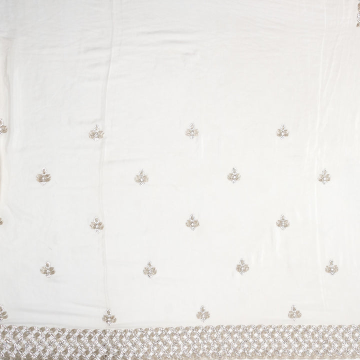 Kuberan White Crepe Saree