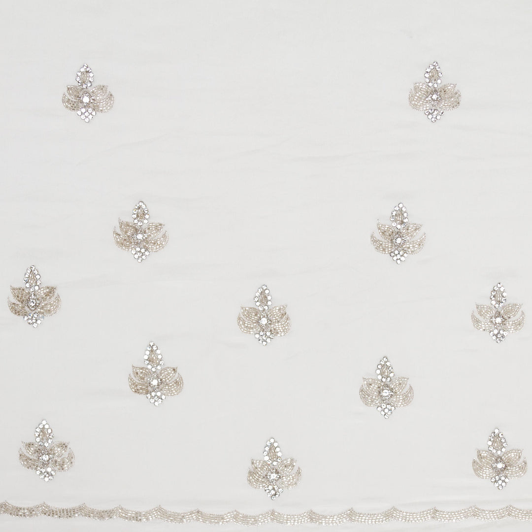 Kuberan White Crepe Saree