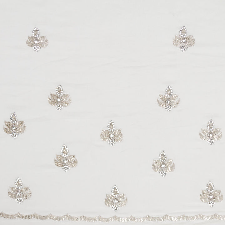 Kuberan White Crepe Saree