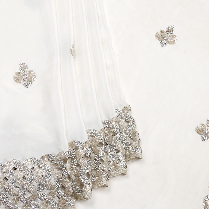 Kuberan White Crepe Saree