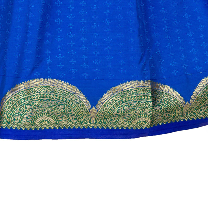 Kuberan Blue Orange Art Silk Readymade Pavada