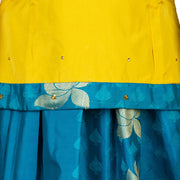 Kuberan Yellow Blue Art Silk Readymade Pavada