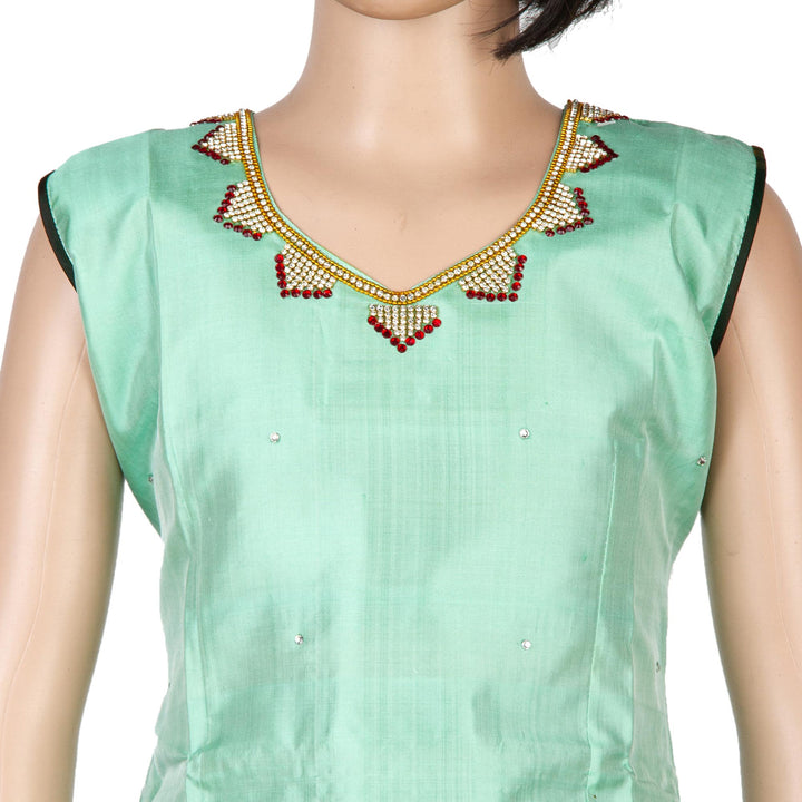 Kuberan Bottle Green Pure Silk Readymade Pavada