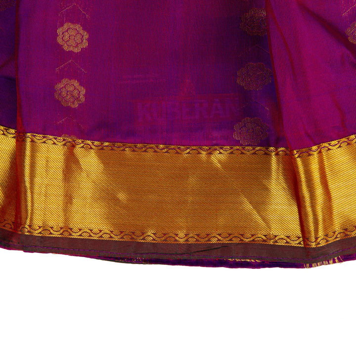 Kuberan Purple Pink Pure Silk Readymade Pavada