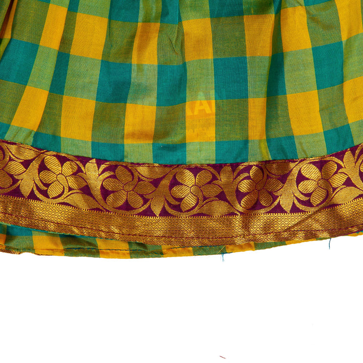 Kuberan Green Pure Silk Readymade Pavada