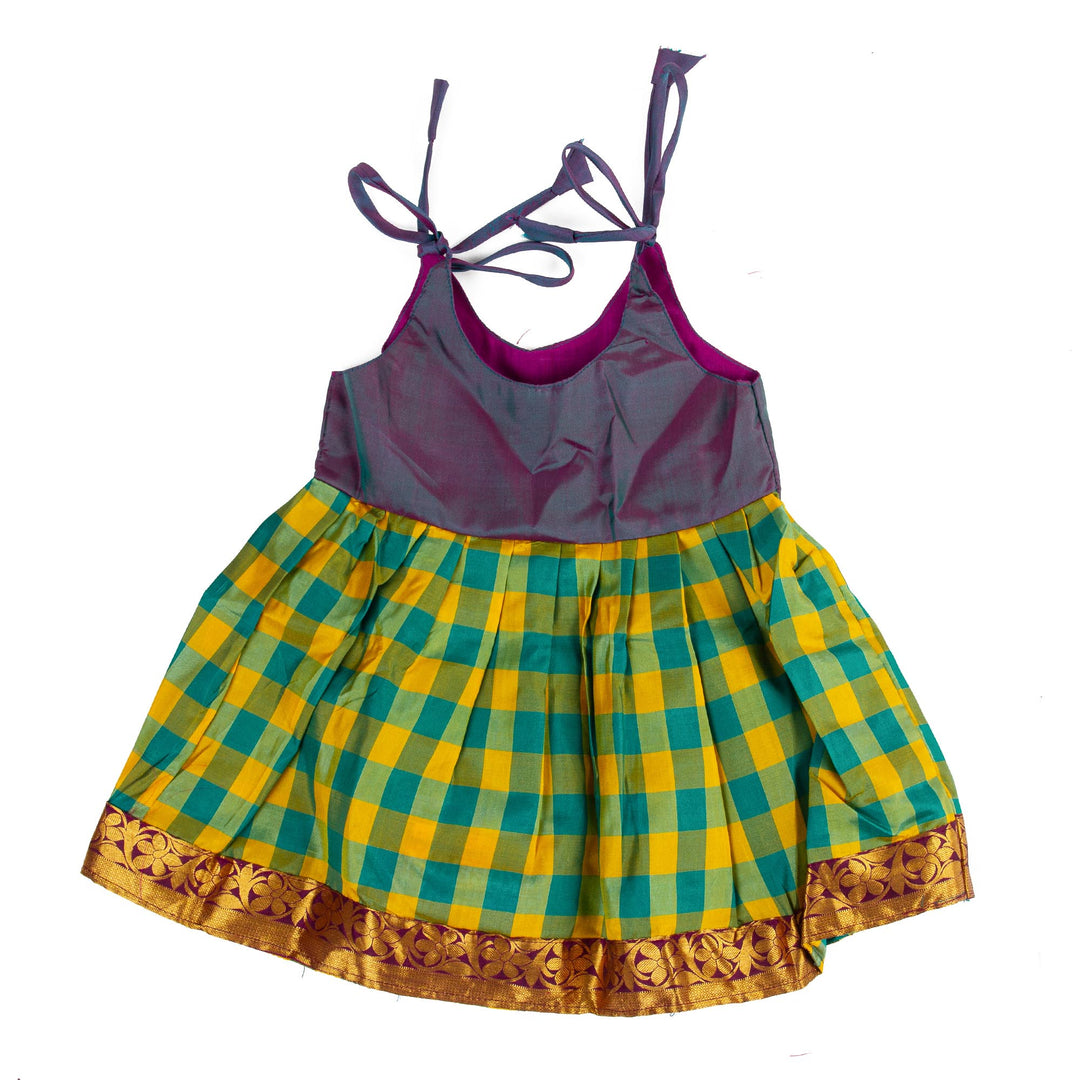 Kuberan Green Pure Silk Readymade Pavada